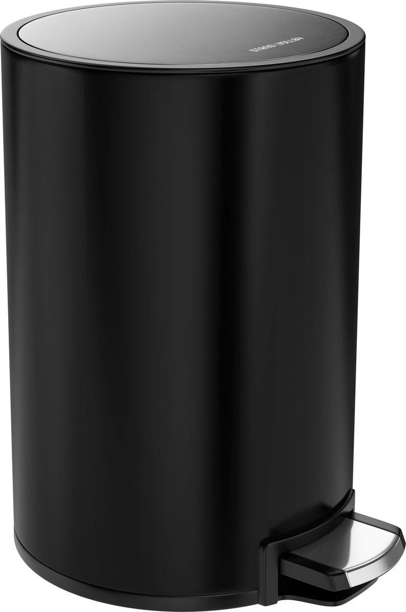 RodVollby Kallax Pedal Bin - 5 Liter - Stainless Steel - Black - Trash Bin - Toilette - Salle de bain - Petit - Soft Close Lid