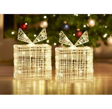 Nampook Nampook SET de 2 boîtes cadeaux lumineuses - 40 LED - Hauteur 20 cm