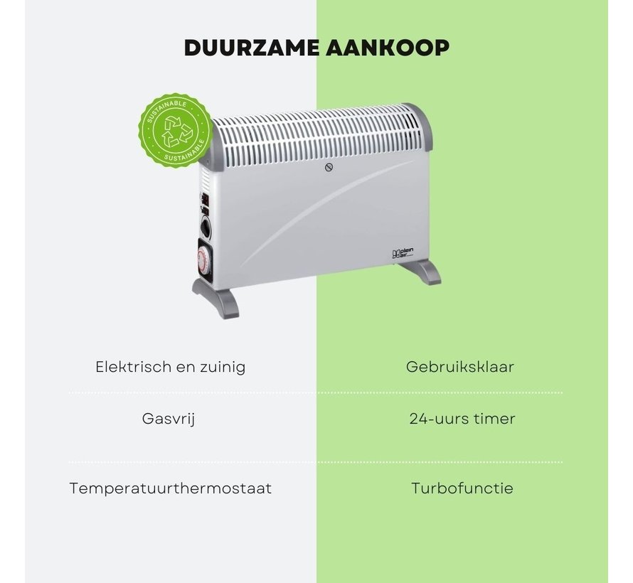Convecteur Plein Air TC-T24 - 3 niveaux de chaleur - 2000W - jusqu'à 20m² - Thermostat réglable