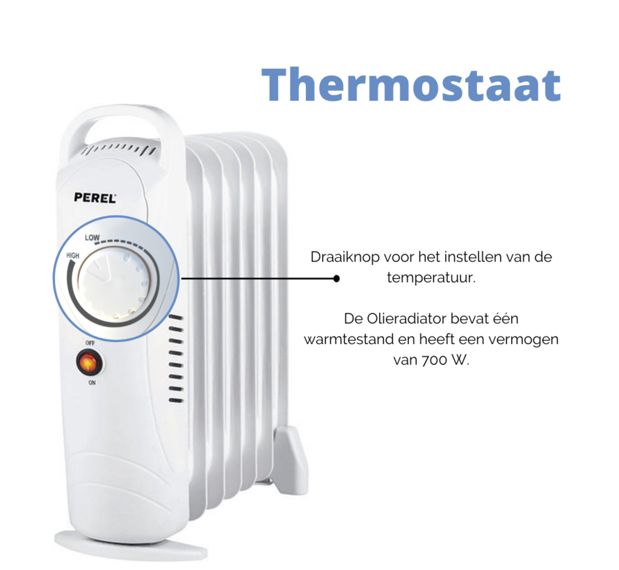 Radiateur à huile - 700W - Avec thermostat