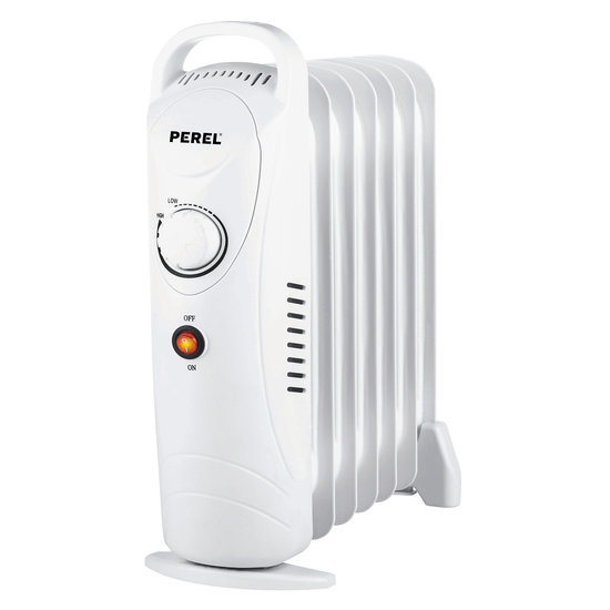 Radiateur à huile - Perel - Chauffage électrique - 700W - 7 ailettes - Avec thermostat