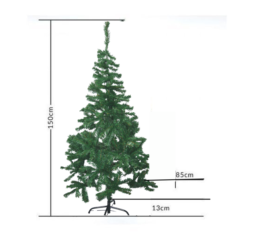 Casaria Artificial Christmas tree - Arbre de Noël - 150cm - support inclus