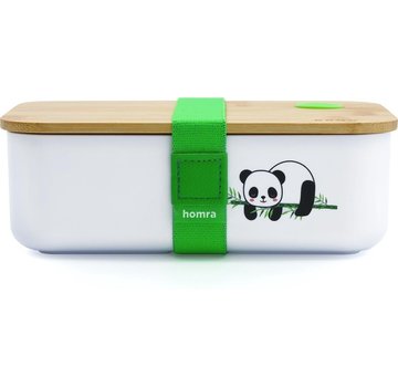 Homra Homra Lunchbox BBOO Kids - Bread Drum Kids - Child - 2 Compartments - Lunch To Go - Kids - FSC Bamboo - Durable Plastic - BPA Free - Lunch Box - Microwave Resistant - Freezer Resistant - Dishwasher Safe