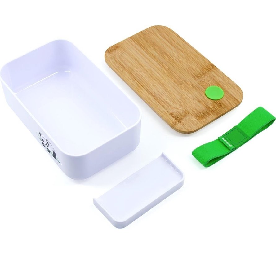 Homra Lunchbox BBOO Kids - Bread Drum Kids - Child - 2 Compartments - Lunch To Go - Kids - FSC Bamboo - Durable Plastic - BPA Free - Lunch Box - Microwave Resistant - Freezer Resistant - Dishwasher Safe