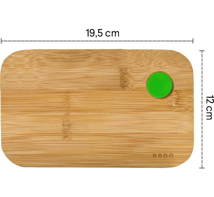 Homra Lunchbox BBOO Kids - Bread Drum Kids - Child - 2 Compartments - Lunch To Go - Kids - FSC Bamboo - Durable Plastic - BPA Free - Lunch Box - Microwave Resistant - Freezer Resistant - Dishwasher Safe