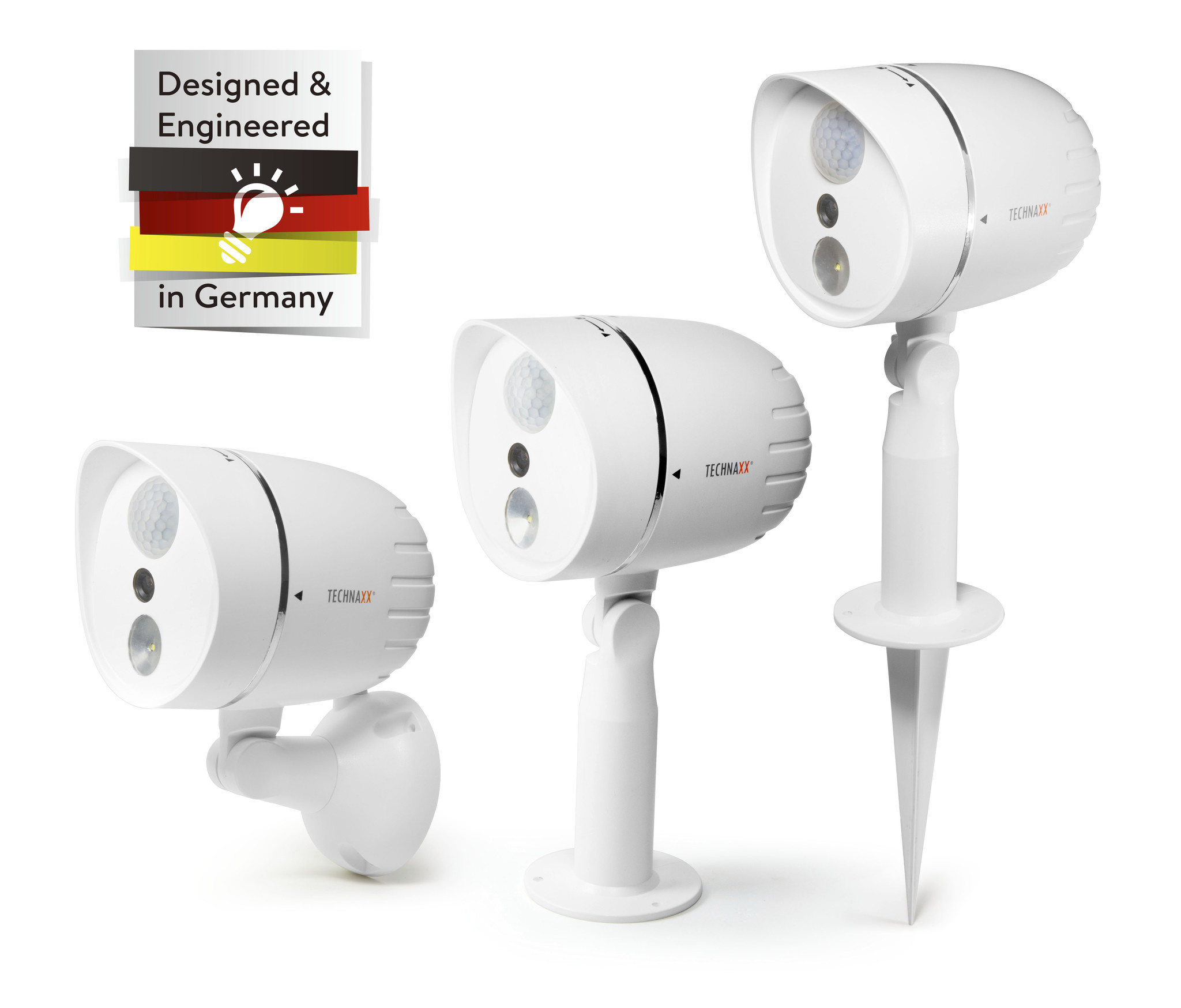 Technaxx caméra extérieure HD avec lumière LED et détection de mouvement blanc