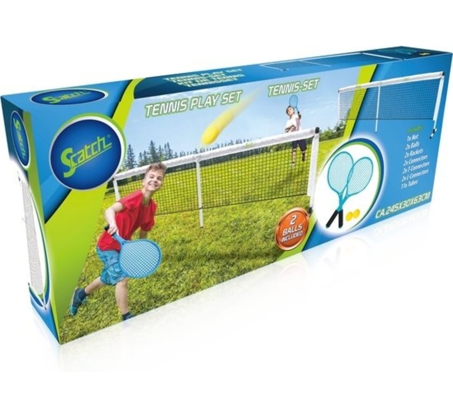 Set de tennis Scatch - 1 filet - 2 raquettes - 2 balles - 245 x 30 x 63 cm