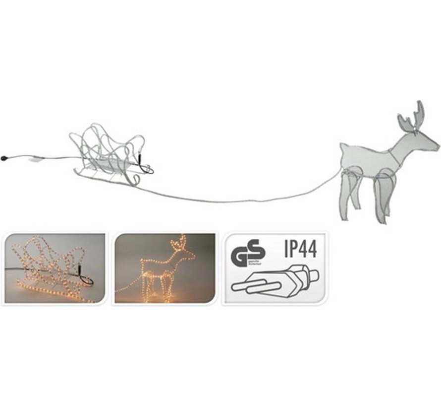 Décoration de Noël - Renne avec traîneau - 60 x 28 x 77 cm