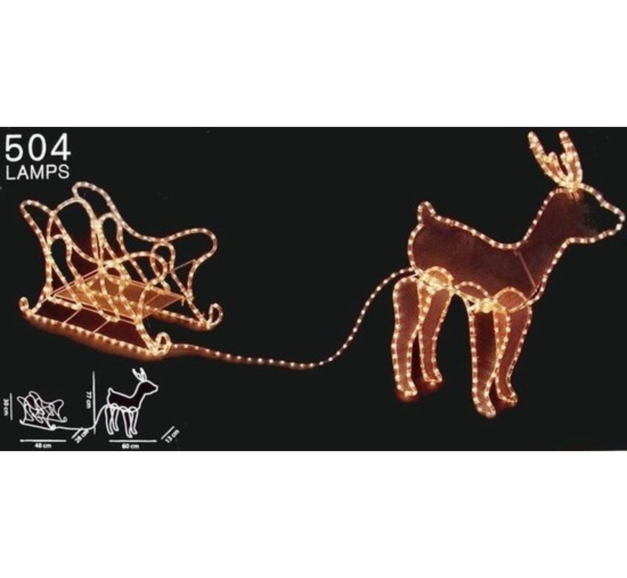 Décoration de Noël - Renne avec traîneau - 60 x 28 x 77 cm