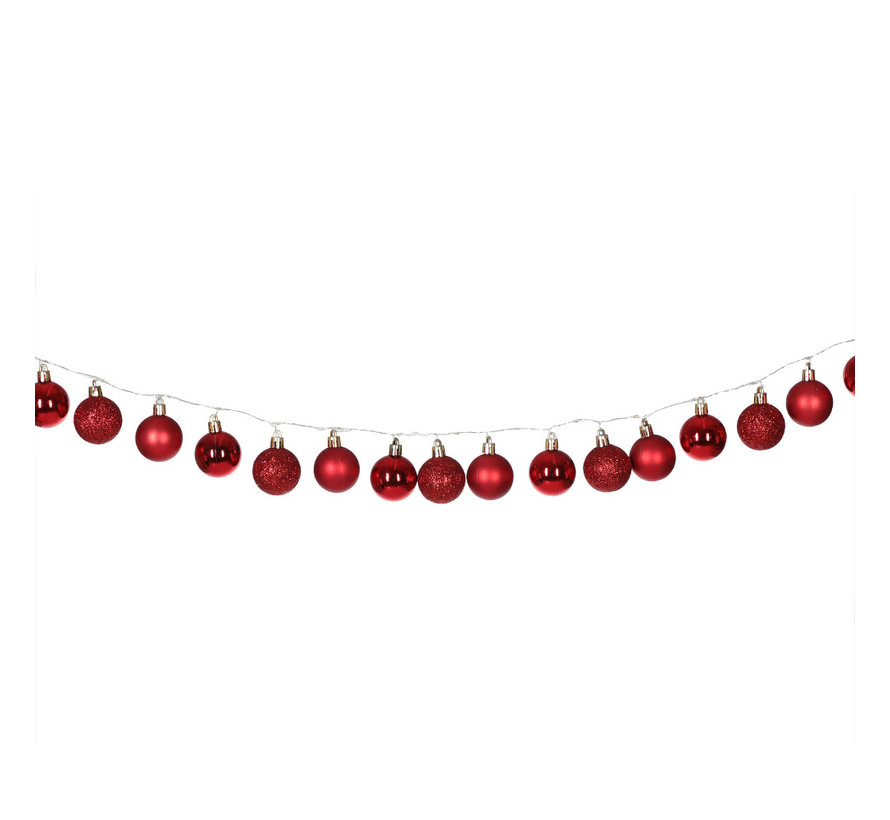 Casaria Guirlandes lumineuses de Noël décoration de Noël 40-LED - Rouge - 2m