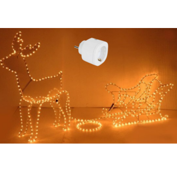 Nampook Renne avec traîneau - éclairage de Noël - avec Perel Smart home Wifi plug pour l'intérieur - pour Android & IOS