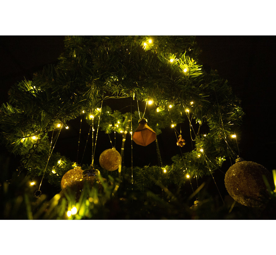Guirlandes de Noël - 12m - 80 LEDs - Blanc chaud - Intérieur et extérieur