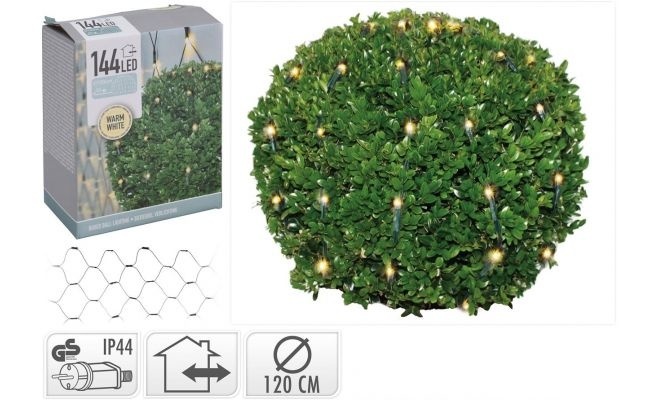 Buis boule lumineuse 144 LED blanc chaud Ø 120cm - Arbuste