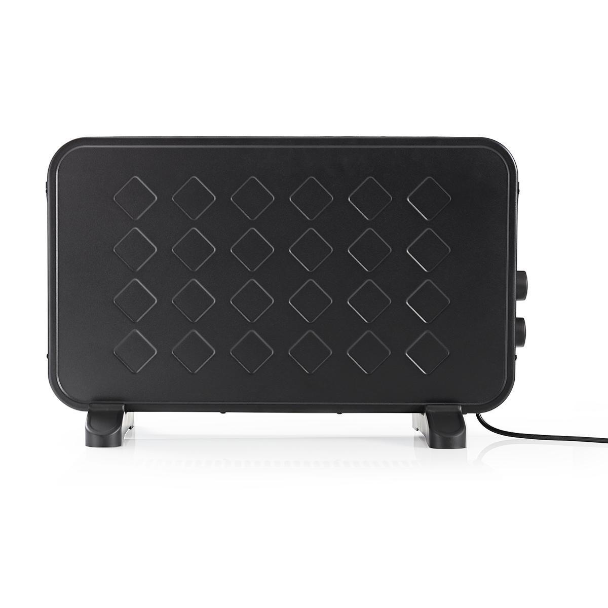 Nedis Electric Convector Heater - 2 niveaux de chaleur - Fonction Turbo - Thermostat réglable - 2000W - Noir