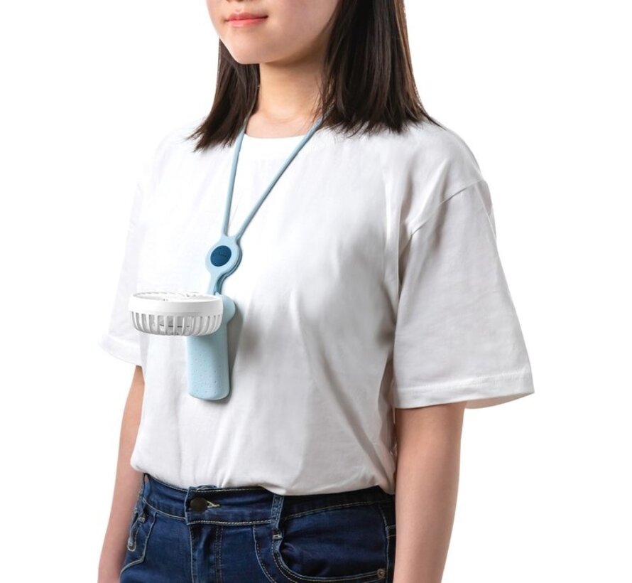 Ventilateur pliable à cordon - mini ventilateur USB, ventilateur de poche, ventilateur à main pliable rechargeable avec cordon