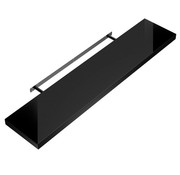 Casaria Étagère murale flottante - Casaria - noir brillant - 110x23x3.8cm