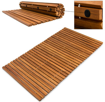 Casaria Casaria Tapis de bain en bois d'acacia robuste - certifié FSC