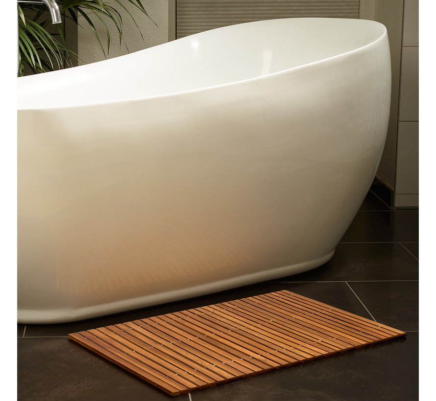 Casaria Tapis de bain en bois d'acacia robuste - certifié FSC