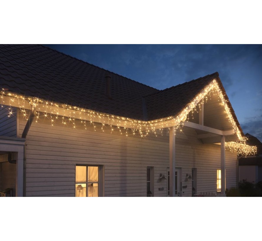 Lumière de Noël en forme de stalactites à LED - Nampook - Guirlande extérieur Noël - 480 LED WW - 9,5 mètres - Pour usage intérieur et extérieur