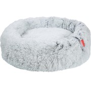 Snoozle Panier pour chien Snoozle Donut - Coussin pour chien doux et luxueux - Lavable - Pelucheux - Paniers pour chien - 100cm - XXL - Gris Loup