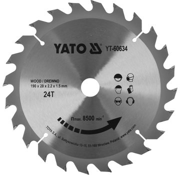 YATO Lame de scie circulaire - 24T - Ø20mm - circonférence 190mm