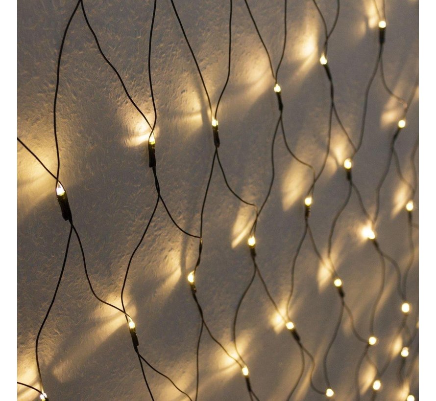 Filet lumineux de Noël Deuba avec 160 LED blanc chaud | pour l'intérieur et l'extérieur | 200 x 150 cm | AVEC télécommande