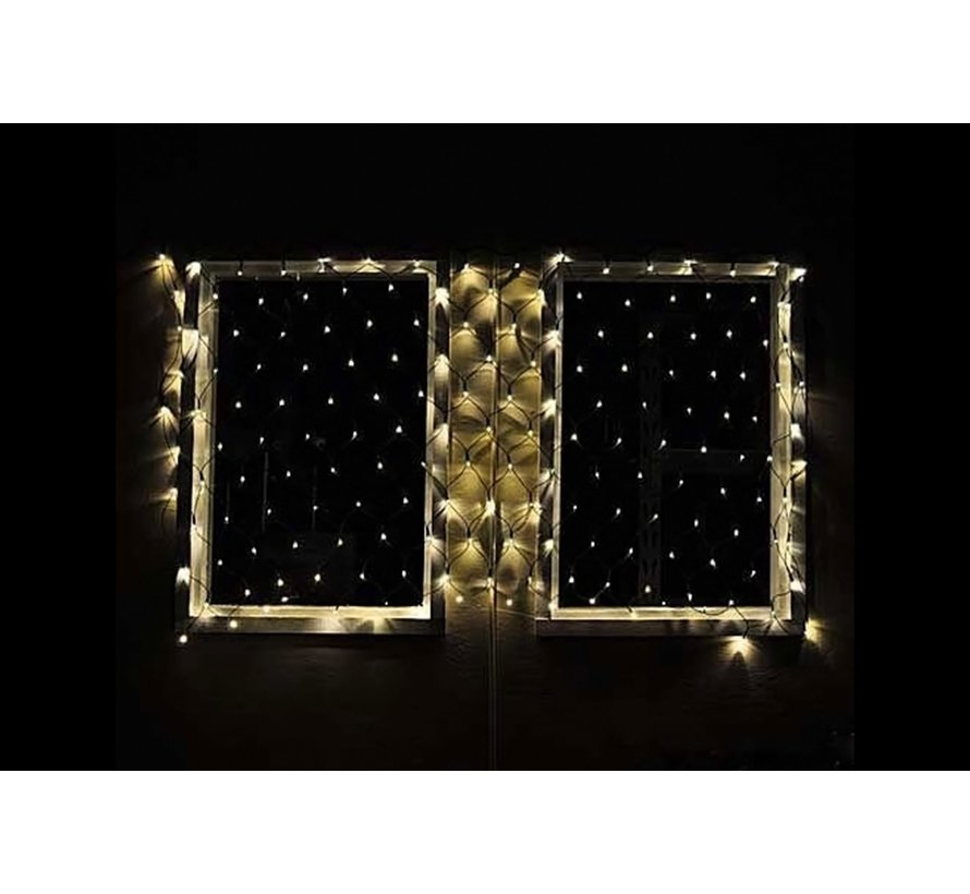 Filet lumineux de Noël Deuba avec 160 LED blanc chaud | pour l'intérieur et l'extérieur | 200 x 150 cm | AVEC télécommande