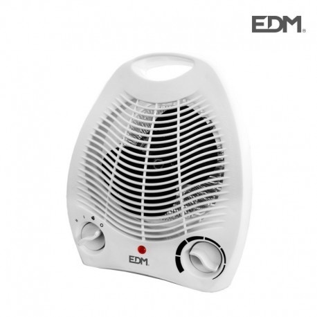 EDM Radiateur électrique soufflant - 1000-2000W - Blanc - 21 x 12.5 x 27 cm
