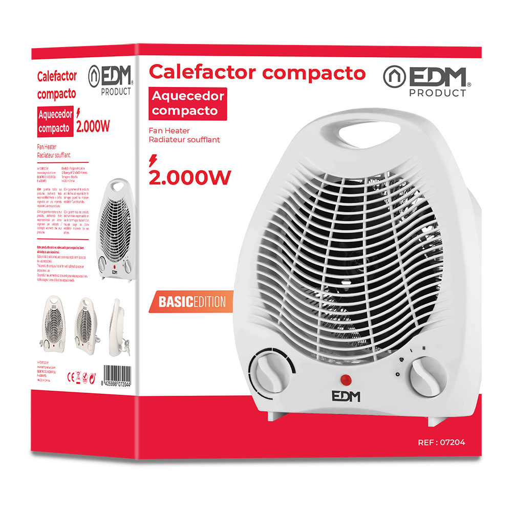 Radiateur electrique soufflant 1000/2000W thermostat auto IP21 TL-29