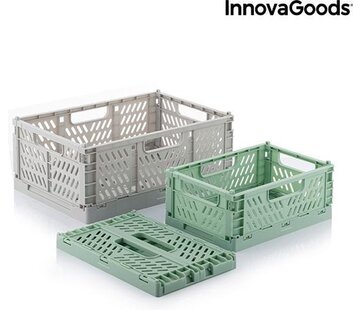 InnovaGoods InnovaGoods Boxtor - Caisses de rangement multifonctionnelles - 3 pièces - Gris/Vert