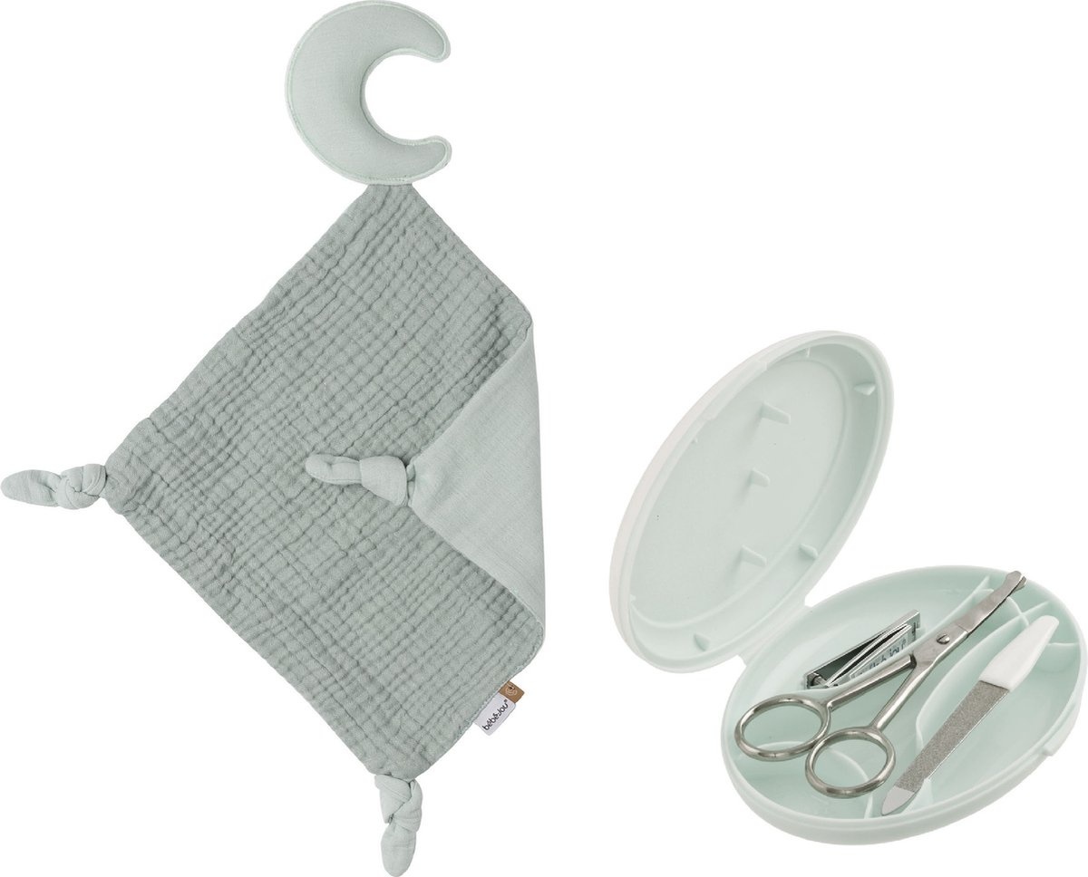 Coffret cadeau câlin Bébé-jou en pur coton vert