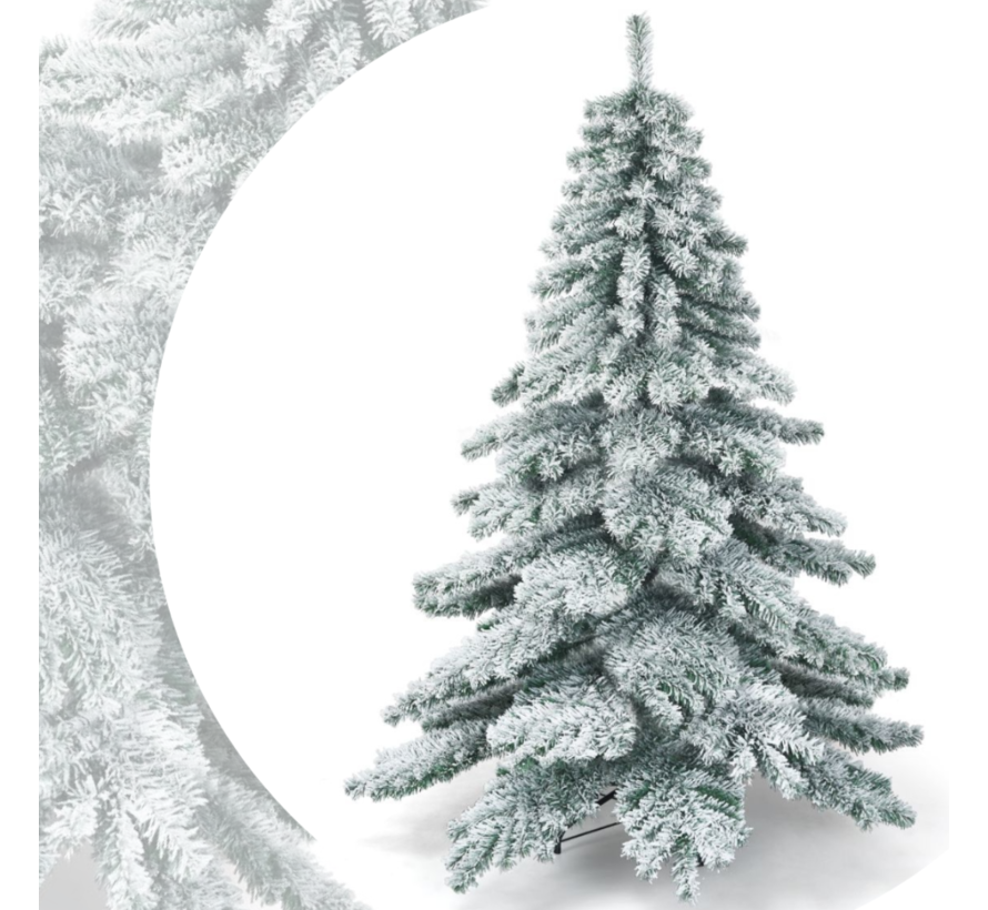 Père Noël - Arbre de Noël - Avec flocons de neige - 657 branches - Vert et blanc - 180 cm