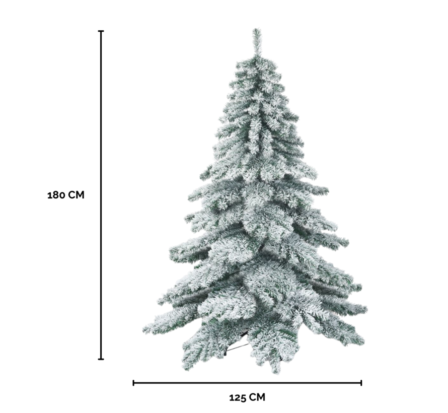 Père Noël - Arbre de Noël - Avec flocons de neige - 657 branches - Vert et blanc - 180 cm