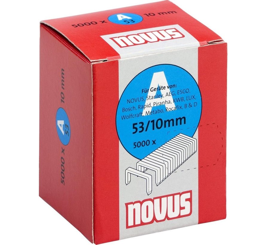 Novus 042-0518 Agrafes - A53 - Fil fin - 10mm (5000pcs)