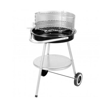 BBQ Barbecue à charbon de bois sur roulettes avec grille réglable - 47x47cm