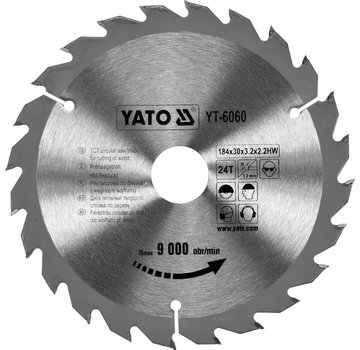 YATO Lame de scie circulaire YATO Ø184 mm - 24 T - diamètre intérieur 30 mm