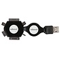Velleman 6-In-1 Self-Winding Usb 2.0 Charging Cable - Male/Male - Black - 53 Cm