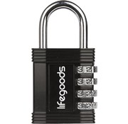 LifeGoods Cadenas LifeGoods - serrure à chiffres - 4 chiffres - résistant aux intempéries - noir