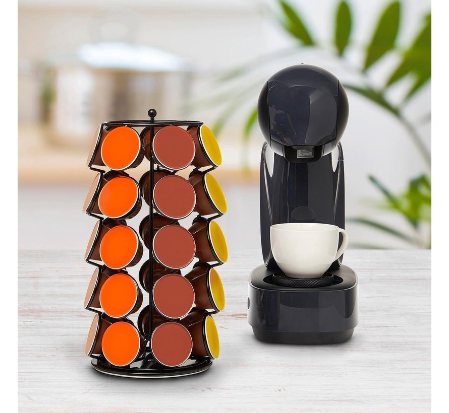 KitchenBrothers Porte-capsules - Dolce Gusto - 35 tasses - Pivotant - Noir