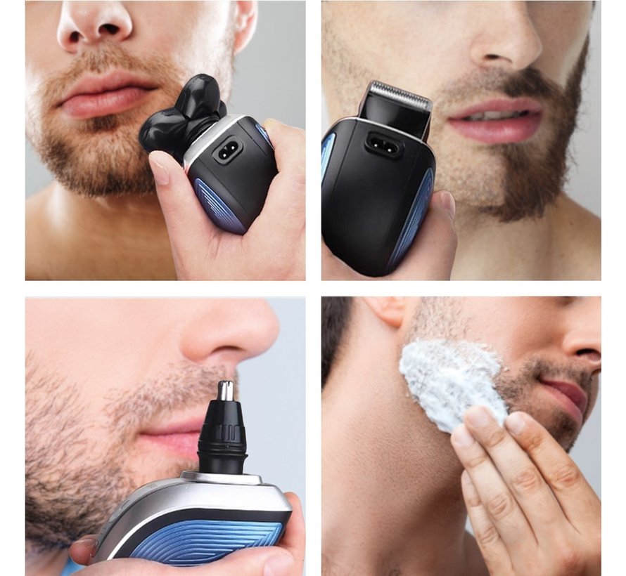 Auronic Shaver - Set - Men - with Trimmer and Clippers - Silver
