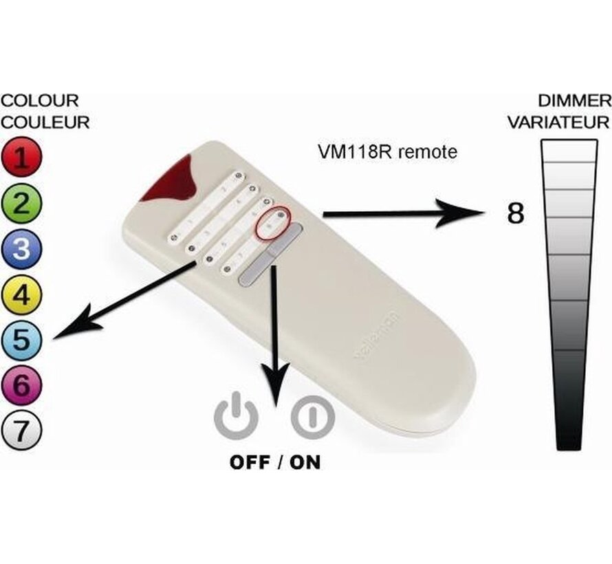 Velleman Modules Rgb Led Dimmer and Colour Selector To Use With Vm118R