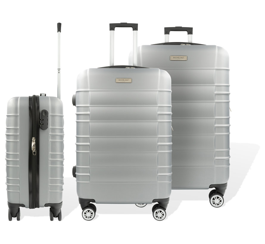 Hoffmanns Set de valises 3 pièces - XXL 76x52x30cm - Travelstar Silver