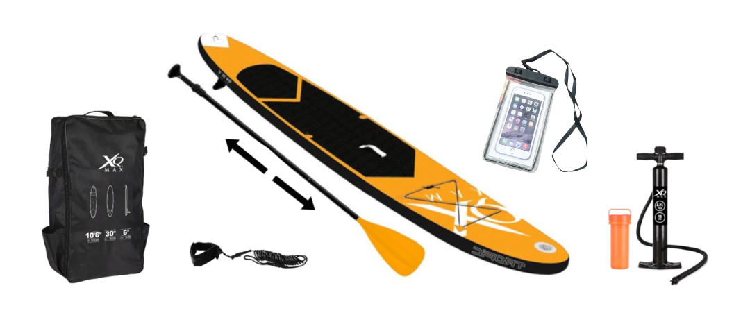 XQ Max 6-piece SUP board with FREE Waterproof Phone case - 320cm - Gonflable - Qualité robuste - Max. 150kg