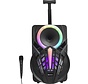 Denver Karaoke Set Incl. Microphone and Light Effects - 120W - Bluetooth Speaker Party Box - Micro SD / USB / AUX - TSP301 - Black