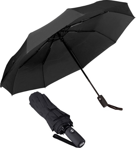TRVLMORE Parapluie automatique Storm - jusqu'à 100km p/h - Ø 107 cm - Noir