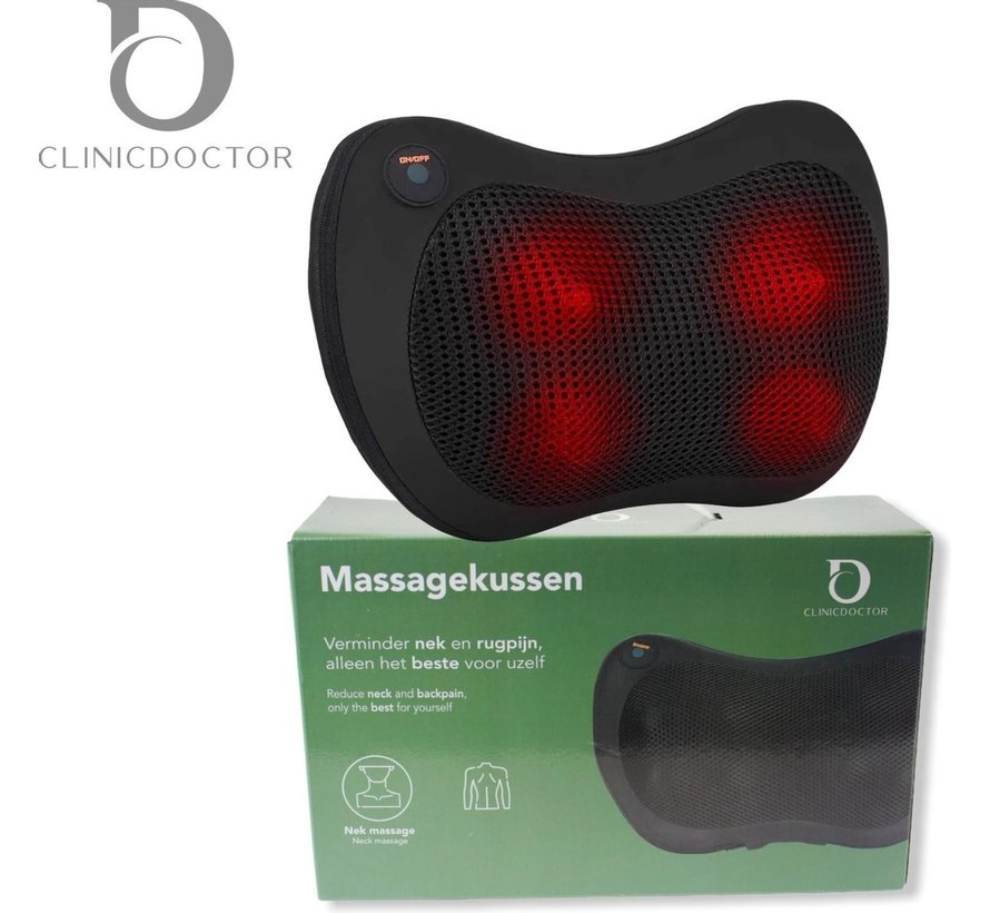 Auronic Coussin de Massage Shiatsu - Appareil électrique pour le cou et le dos - avec fonction chaleur - Noir