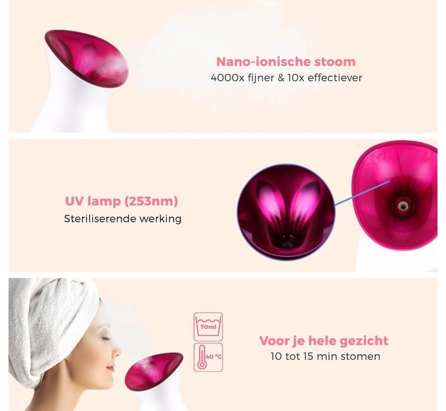 LifeGoods Sauna facial - Vaporisateur facial - avec 4 pièces pour éliminer les points noirs