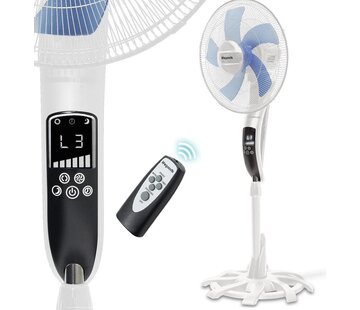 LifeGoods LifeGoods Ventilateur tripode - Ventilateur sur pied avec télécommande - minuterie - 50W - 53dB - blanc