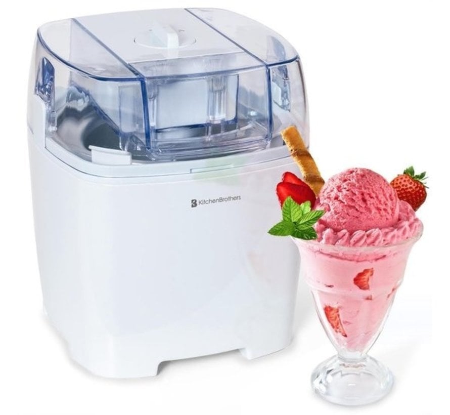Machine à glace - KitchenBrothers - 1.5L - Blanc