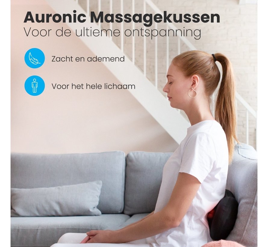 Coussin massage shiatsu Auronic - Chauffant - Électrique - Dos/nuque